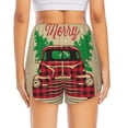 thumbnail image 2 of Lsque Christmas Vintage Red Truck Printed Women's Running Shorts with Liner Pockets,Elastic Quick Dry Workout Athletic Gym Yoga Shorts,Womens High Waist Shorts-X-Large, 2 of 9