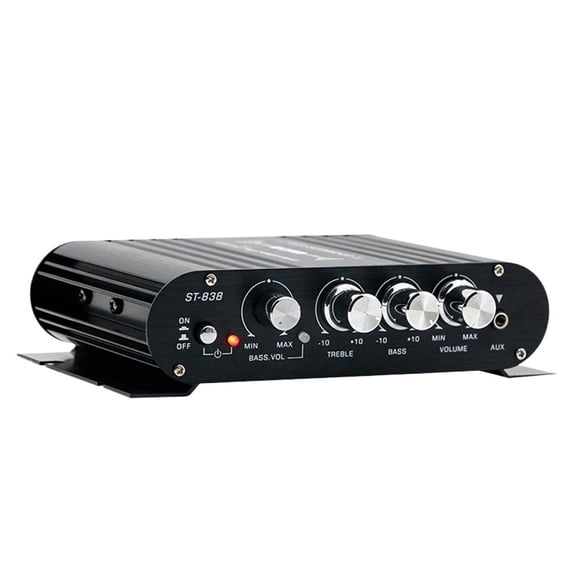 HIFI Sound Amplifier 2.1 Channel Stereo Bass Amplifier RMS 20Wx2 40W Class D Mini Media Player MP3 Black Aluminium ,Multiple inputs