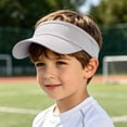 thumbnail image 3 of Ticikt Kids' Adjustable Sun Visor Hat, UPF 50+ Lightweight Cap for Sports and Beach,Light Gray, 3 of 8