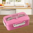thumbnail image 7 of AZXY Barley Straw Bento Box, Adult Lunch Bento Box, Microwaveable Divided Food Storage Bentgo Box, Portable Sealed Container with Stainless Steel Tableware 8.26x5.51x2.95in Pink, 7 of 7