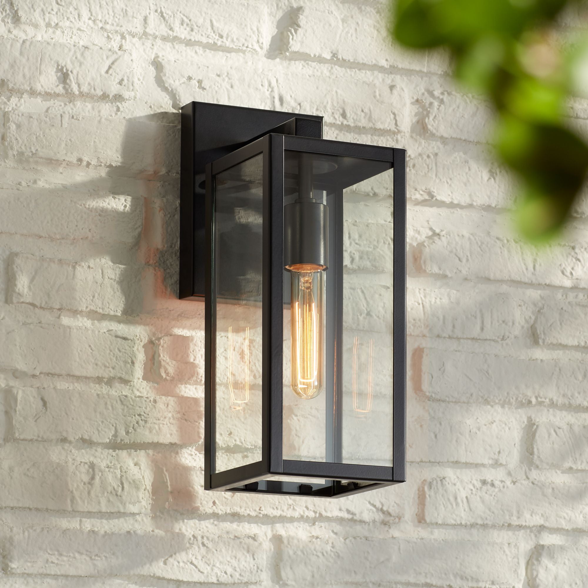 Front Porch Light  Exterior Fixture Lantern with Clear Glass Panels 