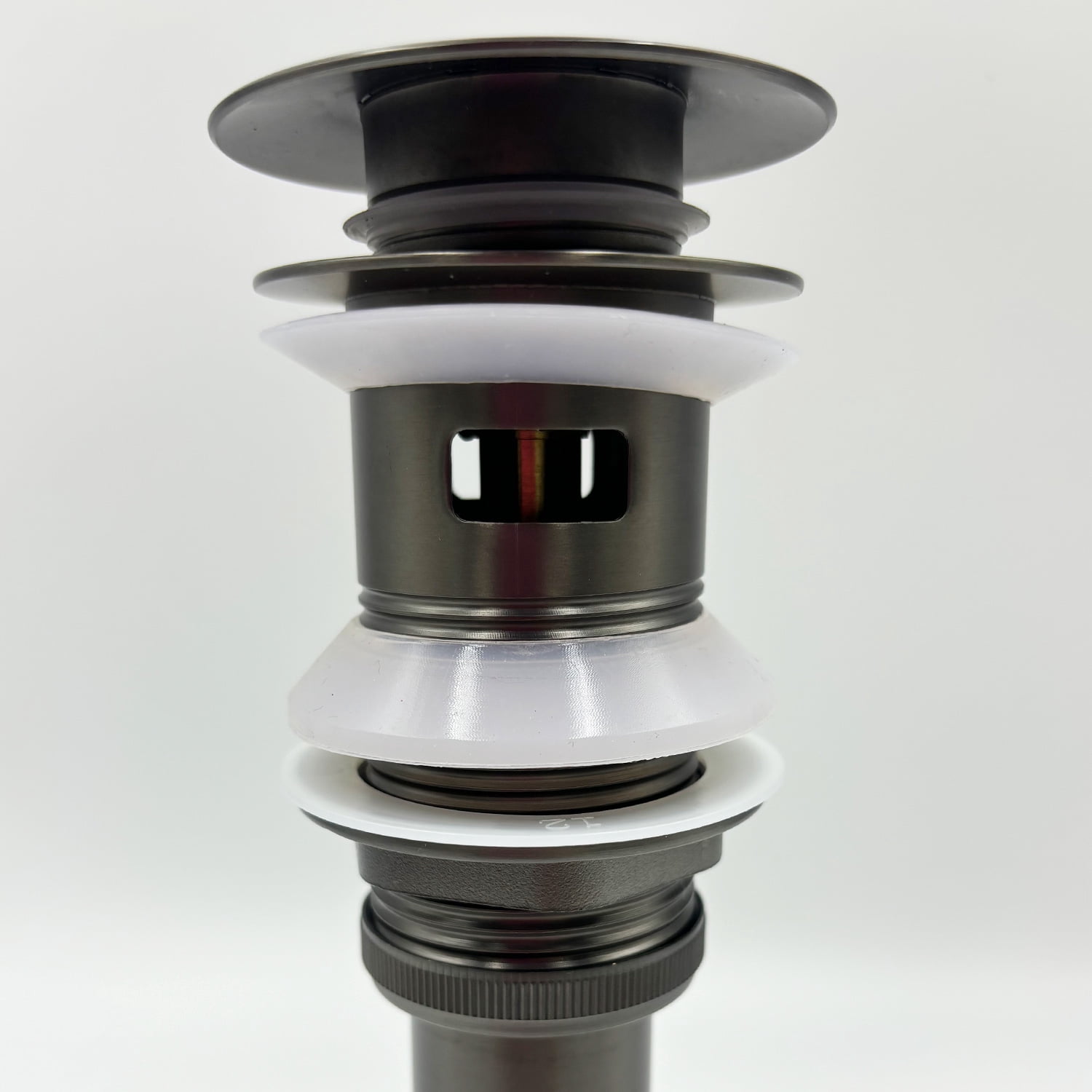 Bathroom Sink Drain with Overflow, Vessel Sink Lavatory Vanity Pop Up Drain Stopper, 304 Stainless Steel
