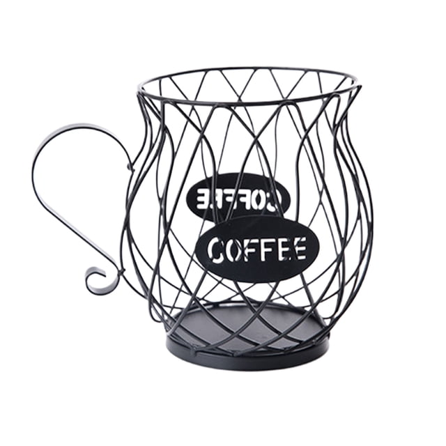 Bearachild Cesta creativa para cápsulas de café que añade un toque de estilo al organizador de cápsulas de café con gran espacio de Cocina y Comedor Tetera negra