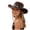 Coffee, variant on Mens and Womens Western Cowboy Hats Summer Studded Pinched Wide Brim Fedoras Sun Hat with Adjustable Strap Black