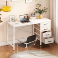 thumbnail image 7 of Casacomoda  40 Inch Computer Desk with Drawers , Study Table for Student, Writing Desk for Home Office, Small Table with Drawers, White, 7 of 7