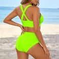 thumbnail image 3 of HAIJIE Womens 2 Piece Swimsuits with Boho Trim 4 Way Bikini Swimsuits Cover Ups Summer Dress for Wife Girlfriend Summer Beach Poncho Towel Dress Wrap Dress (Light Green,XL), 3 of 4