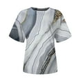 thumbnail image 4 of Ichuanyi Womens Shirts, Adult Fashion Woman Round Neck Short Sleeve Tops T-Shirt Prints Loose Blouse, 4 of 6
