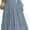 Blue, variant on Fall Dresses for Women 2025 Casual Long Sleeve V Neck Elastic Waist Lightweight Maxi Wedding Guest Dress Pockets