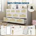 thumbnail image 4 of Danolapsi Rattan 10 Drawer Dresser for Bedroom, 59'' Wide Modern Farmhouse Chest of Drawers with Anti-Tipping Device,Closet Dresser Storage Organizer for Living Room,Entryway, Hallway,ship in 2 boxes, 4 of 8
