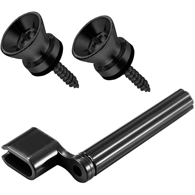 24 Pieces Guitar String Tuning Pegs Keys 3 Left 3 Right Guitar Machine Heads Knobs with Strap Button Locks Picks (Black)