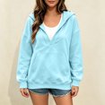 thumbnail image 4 of cocolona Pullover Hoodies for Women Deep V Neck Long Sleeve Trendy Sweatshirts Casual Solid Color Tops, 4 of 7