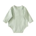 thumbnail image 4 of Jalioing Newborn Cotton Rompers Soft Comfortable Tie Side Bodysuit Solid Color Long Sleeve Romper for Baby Boy Girl, 4 of 6
