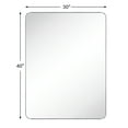 thumbnail image 2 of TEHOME Kengston 30 in. W x 40 in. H Rectangular Stainless Steel Metal Framed Wall Mounted Bathroom Vanity Mirror in Polished Nickel, 2 of 11