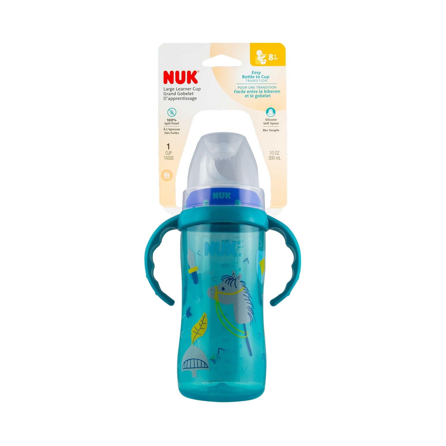 NUK Learner Cup, 10oz, 1 Pack, 9+ Months, Blue, 10oz, 1 Pack, 9+ Months,