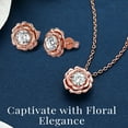 thumbnail image 5 of MomentWish D Color VVS1 Simulated Diamond Rose Flower Necklace Earrings Set for Women 925 Sterling Silver Jewelry Sets, 5 of 8