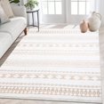 thumbnail image 2 of Boho Area Rugs 9' x 12', Washable Rug Ultra-Soft Anti-Slip Floor Cover Low Pile Farmhouse Carpet Non-Shedding Foldable Geometric Rug for for Living Room Bedroom, Light Coffee, 2 of 8