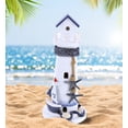 thumbnail image 5 of CoTa Global Ocean Blue Lighthouse Decor - Handmade and Crafted Wooden Lighthouse Decoration with Blue Starfish and Sailboat Figure Decorative Beach Style Tabletop Centerpiece - Handmade Color May Vary, 5 of 7