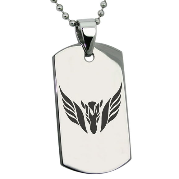 Tioneer Stainless Steel Greek Mythology Pegasus Engraved Dog Tag Pendant Necklace
