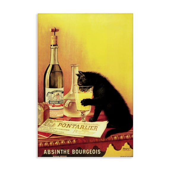 Stupell Industries Art Deco Vintage Cat & Absinthe Canvas Art, 16 x 24, by Marcus Jules