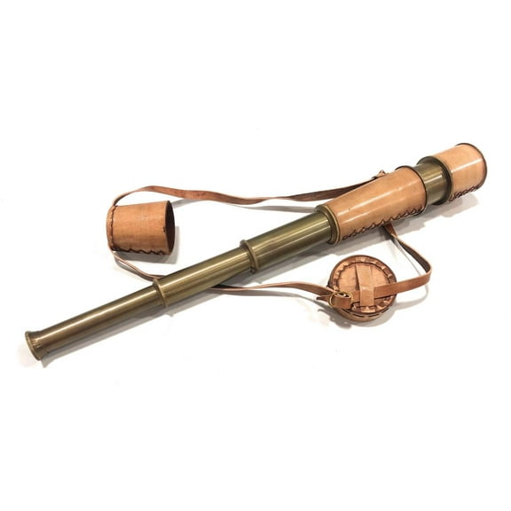 18" Vintage Replica Marine Spyglass Royal Antique Telescope with Leather Cap Belt by Nauticalmart