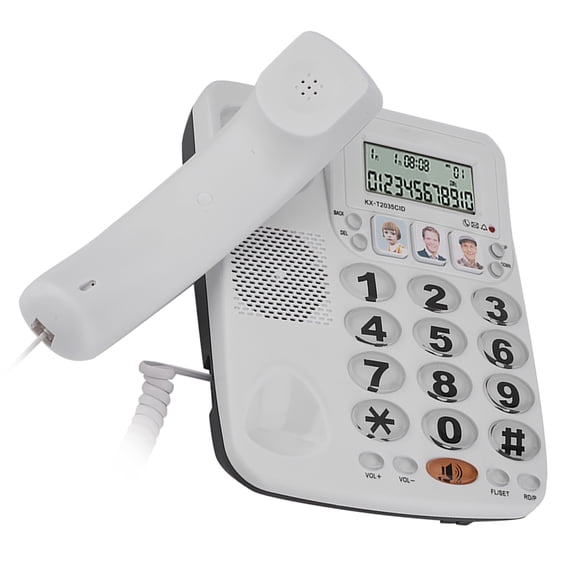 Corded Phone with Answering Machine, 2-line Corded Phone with Speakerphone for Officer for Family for Wired Telephone Call for Calling