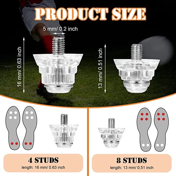 Ensemble 12 Crampons M6 Pour Chaussures Football Rugby + Clé - 8x8mm + 4x11mm Nylon