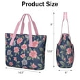 thumbnail image 3 of Tote Bag for Women - Pioneer Flower Shoulder Bag - Large Utility Work Duffle Bag with Zipper Handbag for Travel, Work, Sprots, 3 of 5