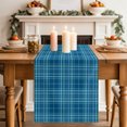 thumbnail image 2 of Buffalo Plaid Table Runner 108 Inches Long,Royal Blue Farmhouse Gingham Striped Cotton Linen Table Runners Dresser Scarves,Fabric Tabletop Scarf Furniture Cover for Home Dinner Party 13"x108", 2 of 9
