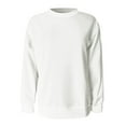 thumbnail image 4 of Crewneck Sweatshirts Women Long Sleeve Crew neck Sweatshirt Cute Pullover Tops Lightweight Fall Winter Outfits 2025 White M, 4 of 5