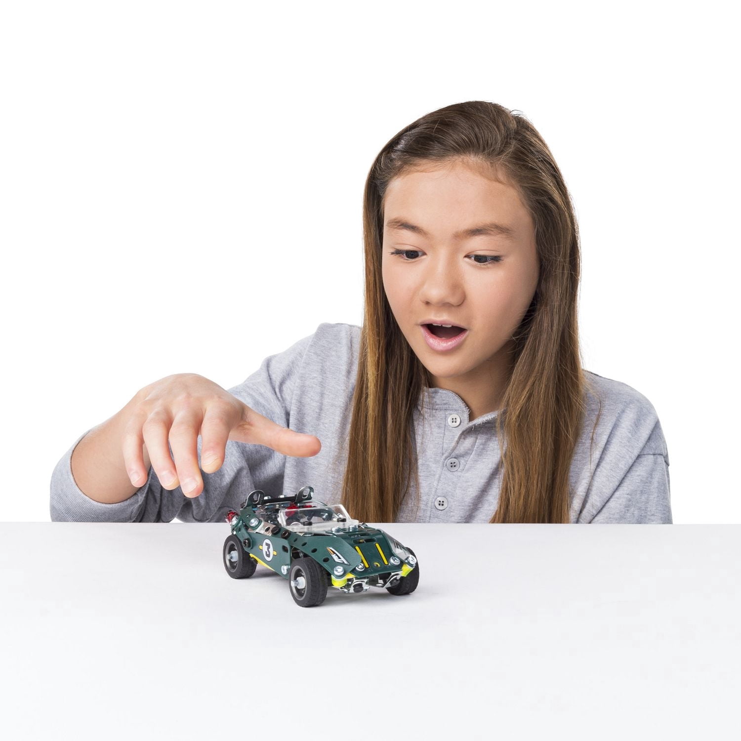 Meccano by Erector 5 in 1 Roadster Pull Back Car Building Kit, Stem Engineering Education Toy for Ages 8 And up