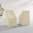 thumbnail image 7 of Crosley Furniture 2-Piece Vinyl Outdoor Side Chair Furniture Cover Set in Tan, 7 of 7