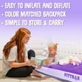 thumbnail image 3 of Pittman Outdoors - Purple Kids  Air Mattress | Includes Electric Pump & Colorful Travel Backpack | Puncture-Resistant & Easy-Inflate, 3 of 6