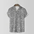 thumbnail image 3 of Telankuip Men's Mardi Gras Sequin Printed Shirts Short Sleeve Lapel Button down Sparkly 70s Disco Outfits Casual Thin Comfy Shiny Wedding Carnival Party Clubwear Tops Silver XL, 3 of 4