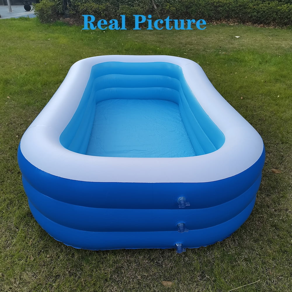 Inflatable Swimming Pool, 98’’ × 55’’ × 20.5’’ Large & Thickened Family Swimming Pool for Garden, Outdoor, Backyard, Suitable for Adults and Family