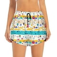 thumbnail image 2 of Picia Funny Farm Pattern Women's 2 in 1 Athletic Running Shorts High Waisted Workout Casual Gym Sweat Shorts with Comfy Liner Zipper Pockets-XX-Large, 2 of 9