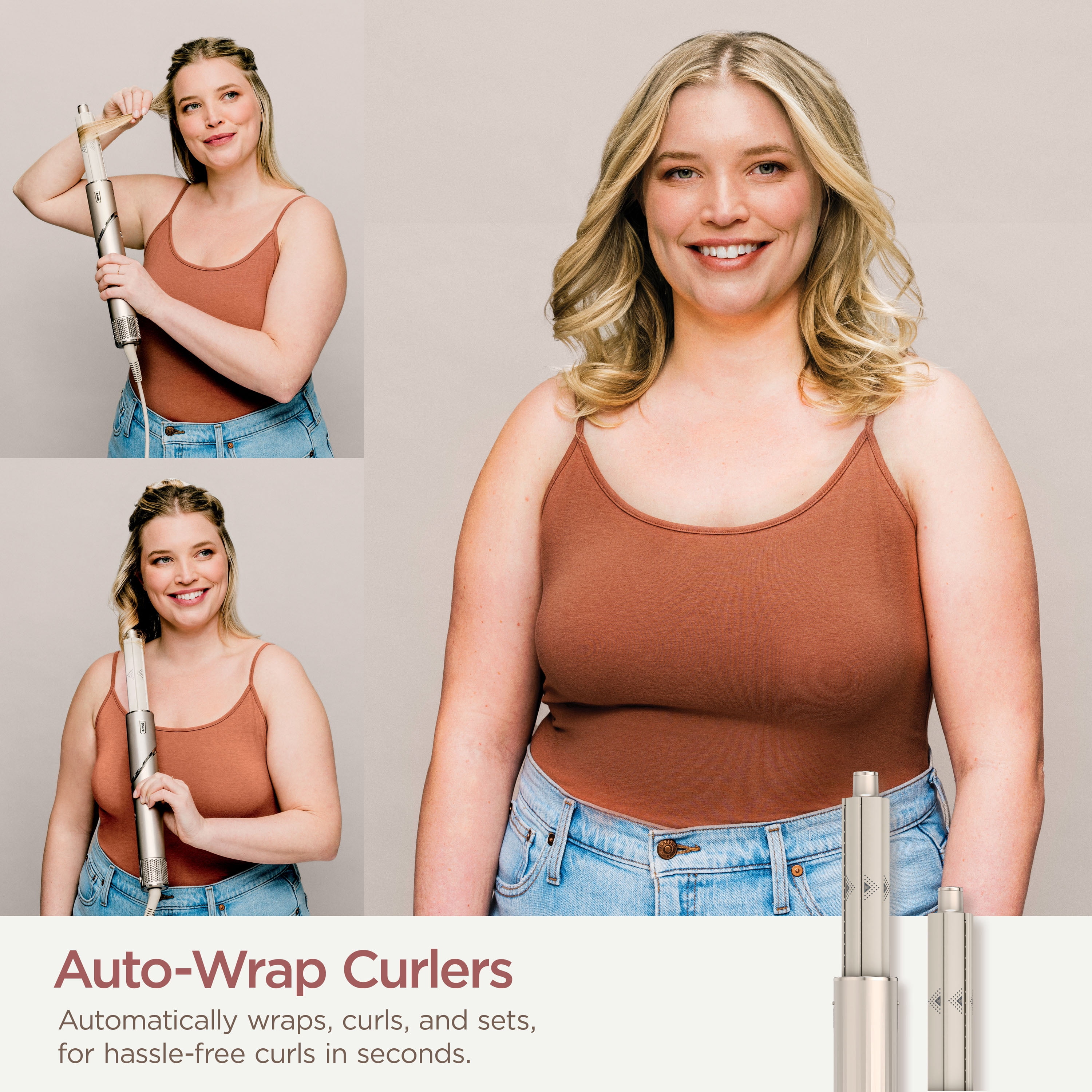Restored Shark FlexStyle Air Styling & Drying System, Powerful Hair Blow Dryer & Multi-Styler with Auto-Wrap Curlers, Curl-Defining Diffuser, Stone HD435REF (Refurbished)