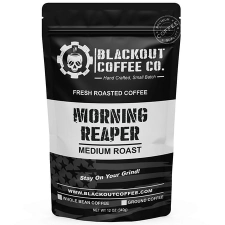 Morning Reaper Medium Roast - Aromatic, Bold, Strong Super Smooth Flavor - ly Roasted in the - 12 oz Bag (Whole Bean )
