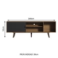 thumbnail image 3 of Mueble Mesa Para Tv Rack Madesa 6024 Marrón, 3 of 10