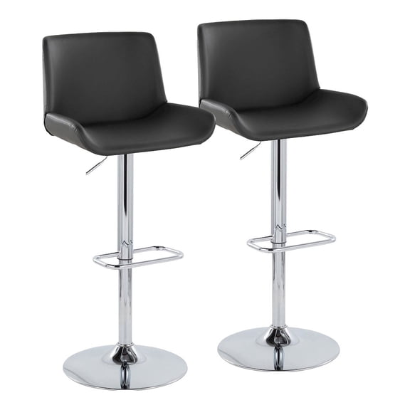 LumiSource Santi Upholstered Adjustable Barstool - Set of 2