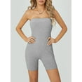 thumbnail image 5 of Musuos Women Strapless Shorts Jumpsuits Summer Solid Color Backless Bodysuit, Gray, 5 of 10