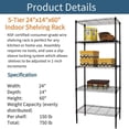 thumbnail image 2 of YRLLENSDAN Storage Shelves for Storage Rack, 5 Tier Wire Shelving 750Lbs Capacity Adjustable Layer Metal Rack Strong for Restaurant Garage Kitchen, 2 of 7
