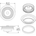 thumbnail image 2 of Elkay LKQD35MT Polymer 3-1/2" Disposer Flange with Removable Basket Strainer and Rubber Stopper Mint Creme, 2 of 7