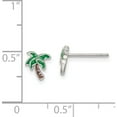 thumbnail image 4 of Sterling Silver Enameled Palm Tree Post Earrings (7.2 X 6.27) Made In China qe14345, 4 of 5