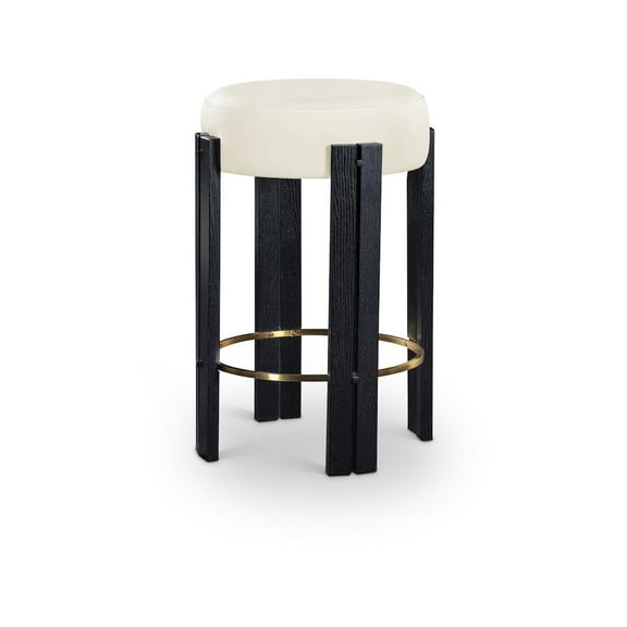 Meridian Furniture Harrison Cream Vegan Leather Counter Stool