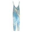 thumbnail image 7 of Wycnly Womens Jumpsuits Summer Beach Fashion Loose Wide Leg Strap Jumpsuits with Pocket Trendy Marbled Print Crewneck Sleeveless Maxi Rompers for Women, 7 of 7