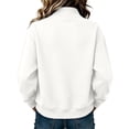 thumbnail image 4 of Women's Quarter Zip Sweatshirt Fashion Stand Collar Pullover Top with Relaxed Silhouette Fall Sweatshirts, 2XL, 4 of 4