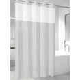 thumbnail image 4 of Pure Light Grey No Hook Shower Curtain Waterproof, Bathroom Curtains with Snap in Liners and See Through Top Window, Simple Solid Color Hotel Style Bathtub Curtains Shower 54"Wx78"L, 4 of 8