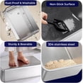 thumbnail image 2 of 2 Pack Stainless Steel Cat Litter Box with High Sides - Metal Cat Pan, Large Indoor Litter Tray, Never Absorbs Odor, Pet Toilet Supplies Smooth Surface for Kitten, Kitty, Rabbit 23.6"x16"x 6", 2 of 7