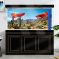 thumbnail image 3 of 72X16IN, Reptile Habitat Background, Retro Desert Oasis Cactus Terrarium Background 36X18 in Background with 8 EVA Double-Sided Tape, 3 of 4