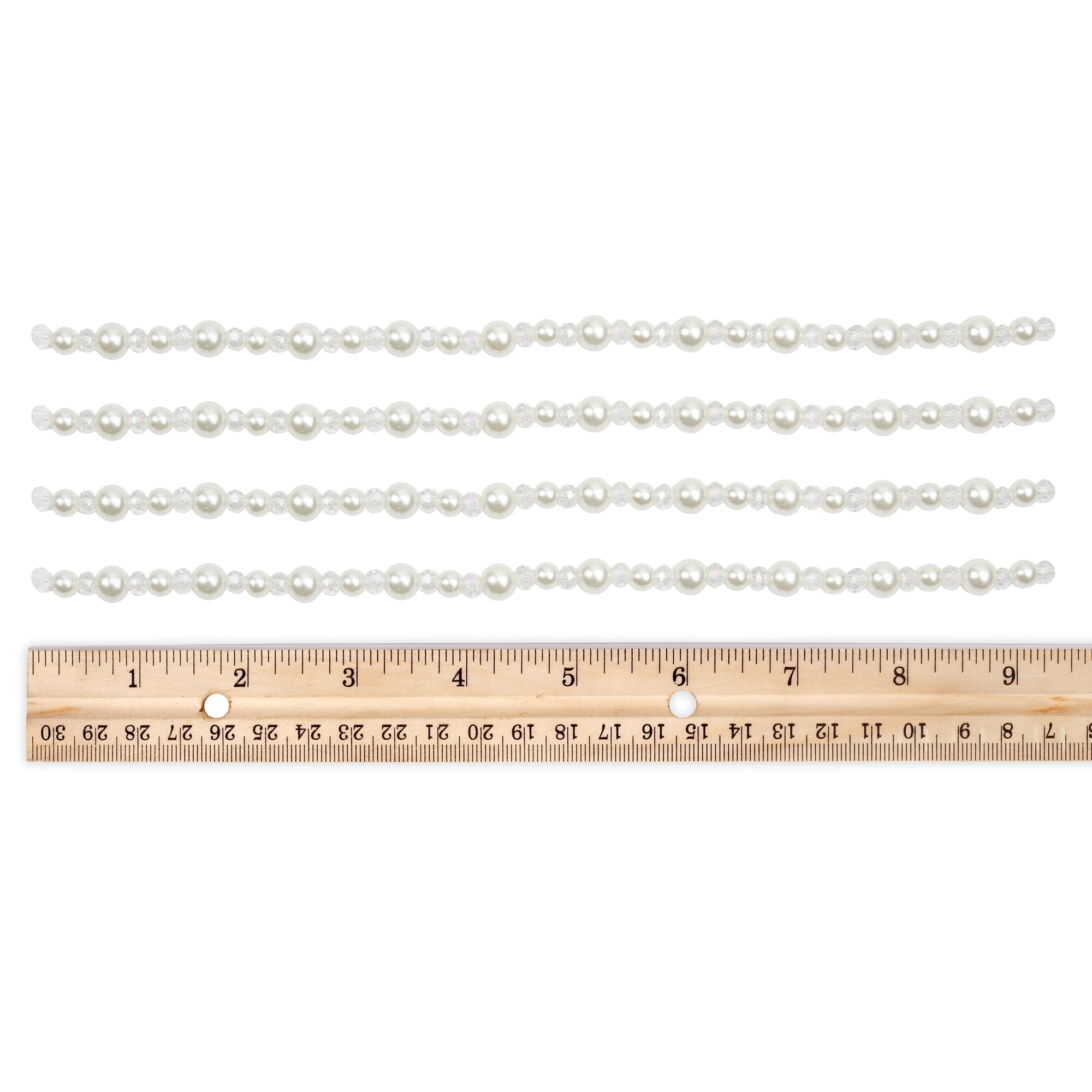 CousinDIY 32-Inch White Round Glass Pearl Bead Strand Unisex AJM63500476
